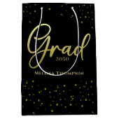 Afstuderen Afstudeerder Gold Afstuderen Script Bla Medium Cadeauzakje (Voorkant)