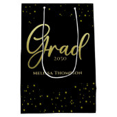 Afstuderen Afstudeerder Gold Afstuderen Script Bla Medium Cadeauzakje (Achterkant)