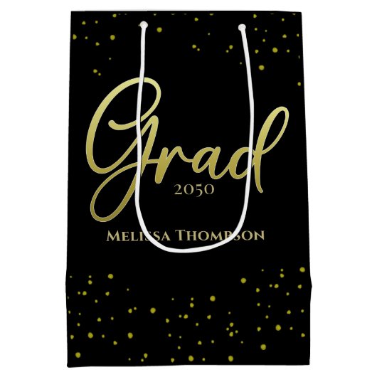 Afstuderen Afstudeerder Gold Afstuderen Script Bla Medium Cadeauzakje (Achterkant)