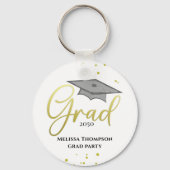 Afstuderen Afstudeerder Gold Afstuderen Script Par Sleutelhanger (Voorkant)