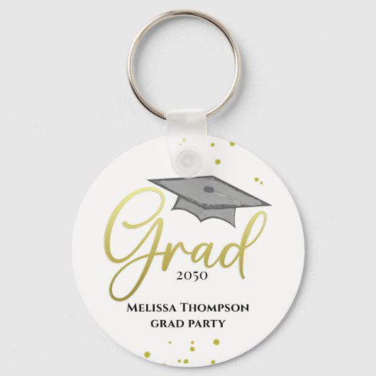 Afstuderen Afstudeerder Gold Afstuderen Script Par Sleutelhanger (Voorkant)