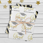 Afstuderen Afstudeerder Gold Afstuderen Script Pet Inpakpapier Vel