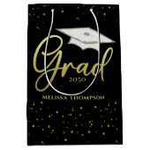 Afstuderen Afstudeerder Gold Afstuderen Script Sim Medium Cadeauzakje (Voorkant)