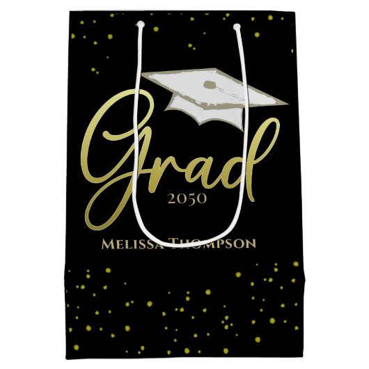 Afstuderen Afstudeerder Gold Afstuderen Script Sim Medium Cadeauzakje (Achterkant)