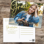 Afstuderen Afstudeerder Gold Calligrafie Eenvoudig Briefkaart