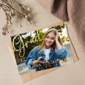 Afstuderen Afstudeerder Gold Calligrafie Eenvoudig Briefkaart