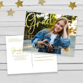 Afstuderen Afstudeerder Gold Calligrafie Eenvoudig Briefkaart