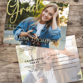 Afstuderen Afstudeerder Gold Calligrafie Eenvoudig Briefkaart