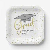 Afstuderen Afstudeerder Gold Calligraphy Gradup Papieren Bordje (Voorkant)
