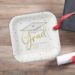 Afstuderen Afstudeerder Gold Calligraphy Gradup Papieren Bordje