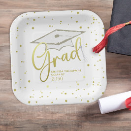 Afstuderen Afstudeerder Gold Calligraphy Gradup Papieren Bordje