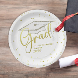 Afstuderen Afstudeerder Gold Calligraphy Gradup Papieren Bordje