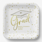 Afstuderen Afstudeerder Gold Calligraphy Gradup Papieren Bordje (Voorkant)