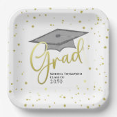 Afstuderen Afstudeerder Gold Calligraphy Gradup Papieren Bordje (Voorkant)