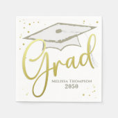Afstuderen Afstudeerder Gold Calligraphy Gradup Servet (Voorkant)