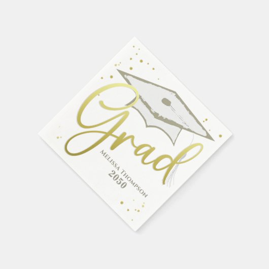 Afstuderen Afstudeerder Gold Calligraphy Gradup Servet (Hoek)