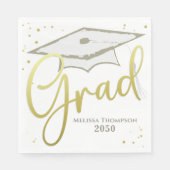 Afstuderen Afstudeerder Gold Calligraphy Gradup Servet (Voorkant)