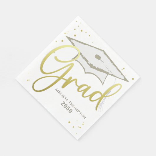 Afstuderen Afstudeerder Gold Calligraphy Gradup Servet (Hoek)