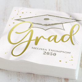 Afstuderen Afstudeerder Gold Calligraphy Gradup Servet
