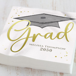 Afstuderen Afstudeerder Gold Calligraphy Gradup Servet