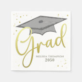 Afstuderen Afstudeerder Gold Calligraphy Gradup Servet (Voorkant)