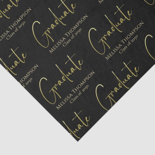 Afstuderen Afstudeerder Gold Calligraphy Modern Sc Tissuepapier (Detail)