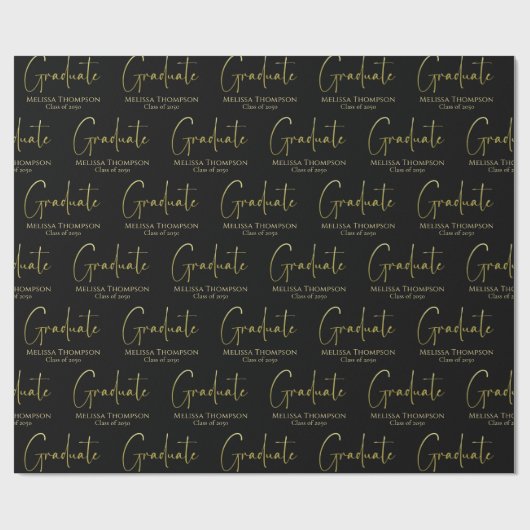 Afstuderen Afstudeerder Gold Calligraphy Script Mo Cadeaupapier (Vlak)