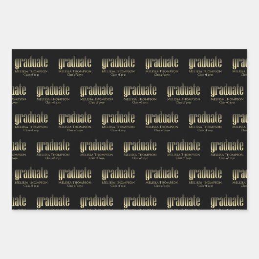 Afstuderen Afstudeerder Gold Modern Afstuderen - A Inpakpapier Vel (Voorkant)