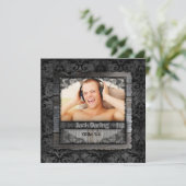 Afstuderen Afstudeerder Hout Damask  Foto Kaart (Staand voorkant)