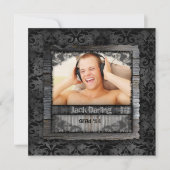 Afstuderen Afstudeerder Hout Damask  Foto Kaart (Voorkant)