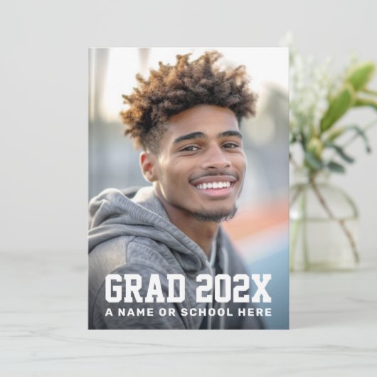 Afstuderen afstudeerder jaar foto afstuderen aankondiging (Staand voorkant)