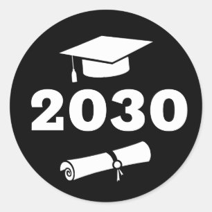Afstuderen Afstudeerder Jaar Pet Diploma Classic Z Ronde Sticker
