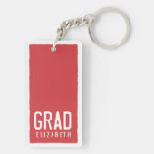Afstuderen Afstudeerder Moderne Koel Eenvoudige Mi Sleutelhanger (achterkant)