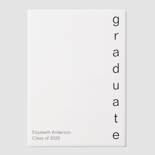 afstuderen Afstudeerder Naam Klasse van 2025 Afstu Vellum Uitnodigingen (Voorkant)