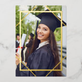 Afstuderen Afstudeerder Party Fotouitnodiging, Gou Folie Uitnodiging (Voorkant)