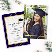 Afstuderen Afstudeerder Party Fotouitnodiging, Gou Folie Uitnodiging