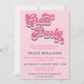 Afstuderen Afstudeerder Party Groovy Retro Typogra Kaart (Voorkant)