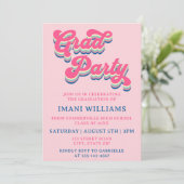 Afstuderen Afstudeerder Party Groovy Retro Typogra Kaart (Staand voorkant)