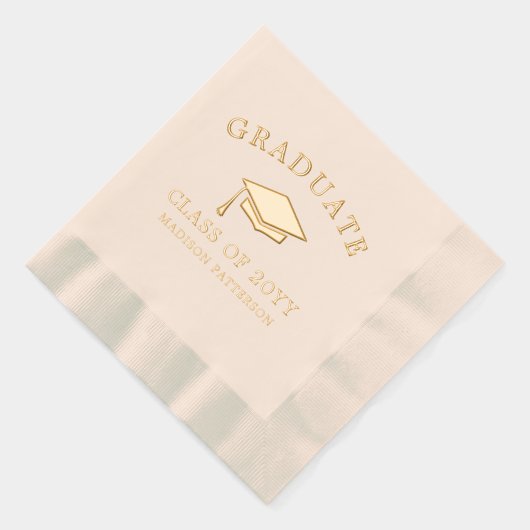 Afstuderen Afstudeerder Pet Gepersonaliseerd Afstu Folie Servetten (Rechts)
