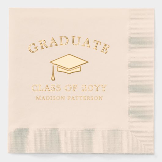 Afstuderen Afstudeerder Pet Gepersonaliseerd Afstu Folie Servetten (Voorkant)
