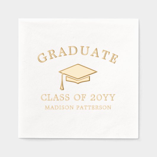 Afstuderen Afstudeerder Pet Gepersonaliseerd Afstu Folie Servetten (Voorkant)