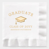 Afstuderen Afstudeerder Pet Gepersonaliseerd Afstu Folie Servetten (Voorkant)