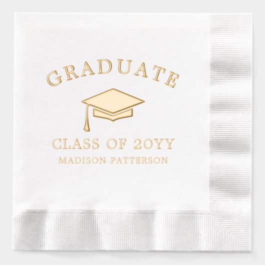 Afstuderen Afstudeerder Pet Gepersonaliseerd Afstu Folie Servetten (Voorkant)