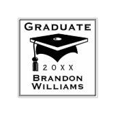Afstuderen Afstudeerder Pet Typografie Hout Art St Rubberstempel (Afrduk)