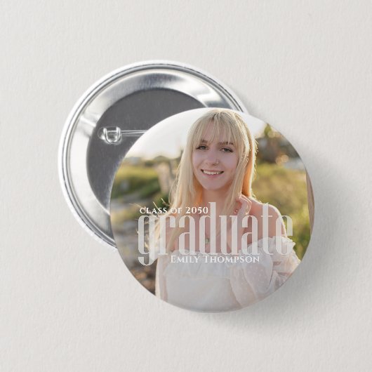 Afstuderen Afstudeerder Typografie Afstuderen Eenv Ronde Button 5,7 Cm (Voorkant /achterkant)