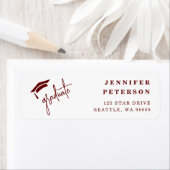 Afstuderen afstudeerdop rood retouradres etiket (Insitu)