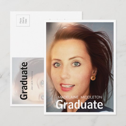 Afstuderen afstudeerfeest Foto Briefkaart (Voorkant / Achterkant)