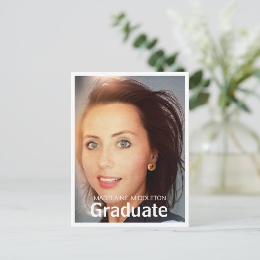 Afstuderen afstudeerfeest Foto Briefkaart (Staand voorkant)