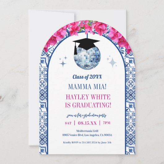 Afstuderen afstudeerfeest Queen Disco Kaart (Voorkant)