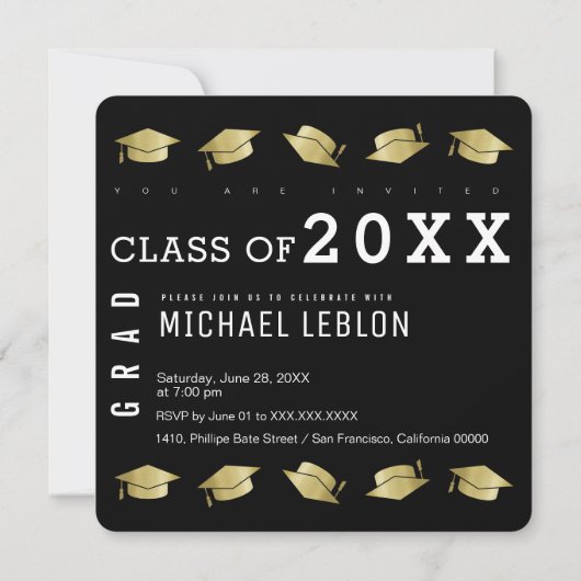 afstuderen / afstudeerfeest zwart kaart (Achterkant)